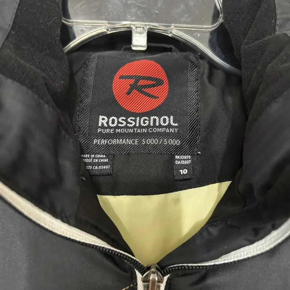 Rossignol Girls Ski Coat Jacket Sz 10 Black Fits Sz 7 / 8. Runs Small